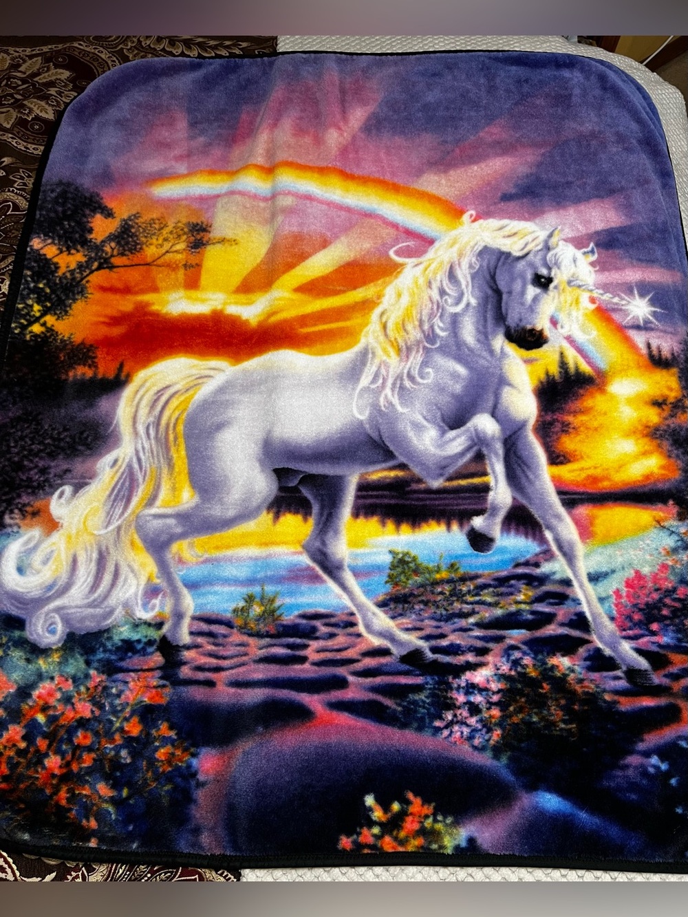 Wild Frontier Unicorn Throw Blanket Plush Throw Blanket 58"×50"